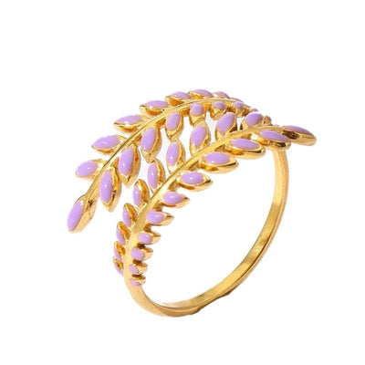Jewelry IG Style Star Leaves Heart Shape 304 Stainless Steel Open Rings