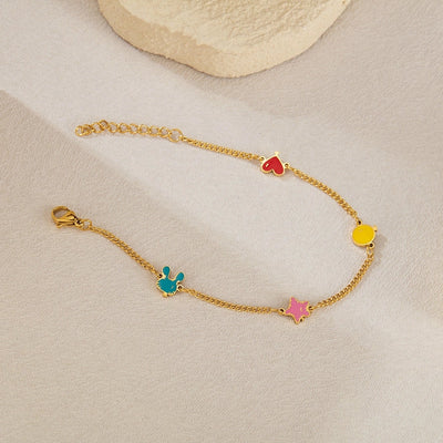 Simple Style Star Heart Shape 304 Stainless Steel Cuban Link Chain Curb Chain Bracelets In Bulk