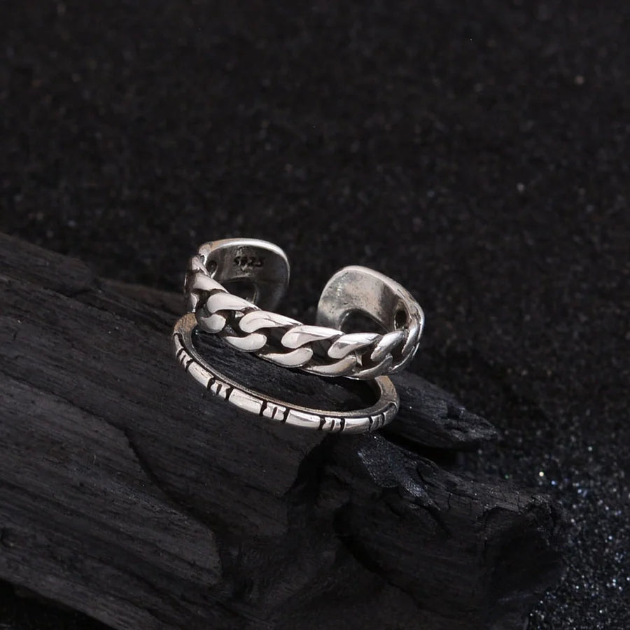 Copper Cha Print Open Rings