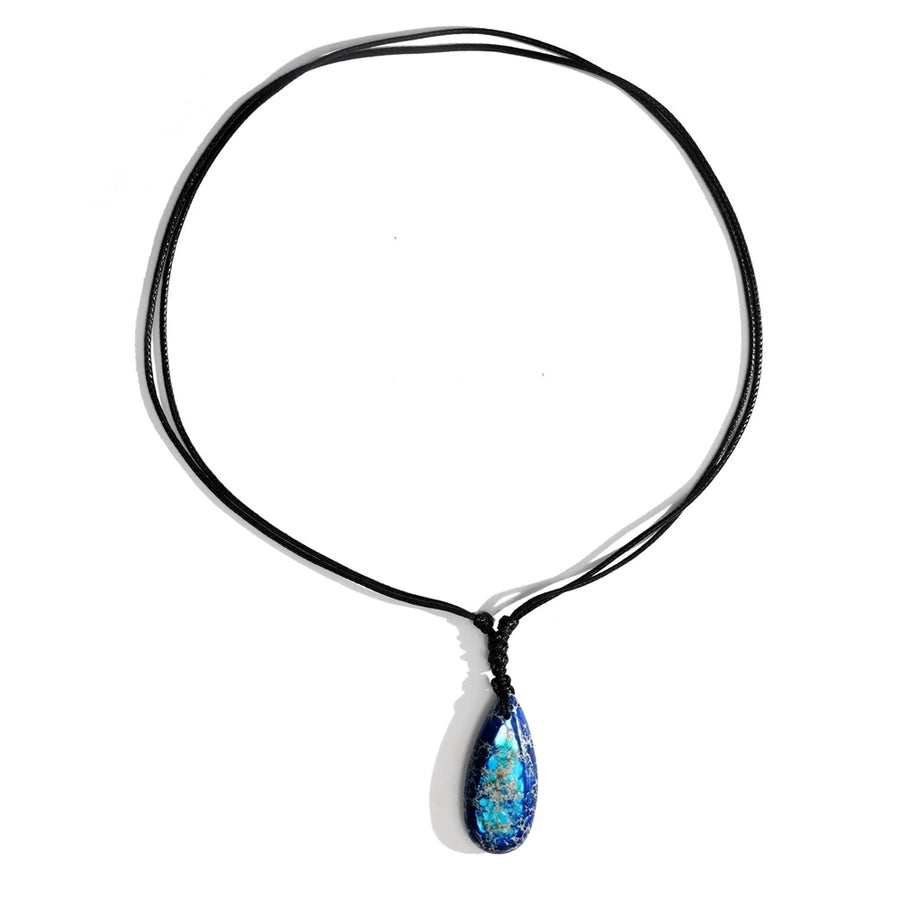 Bohemian Water Droplets Semi-precious stone rope Pendant Necklace In Bulk