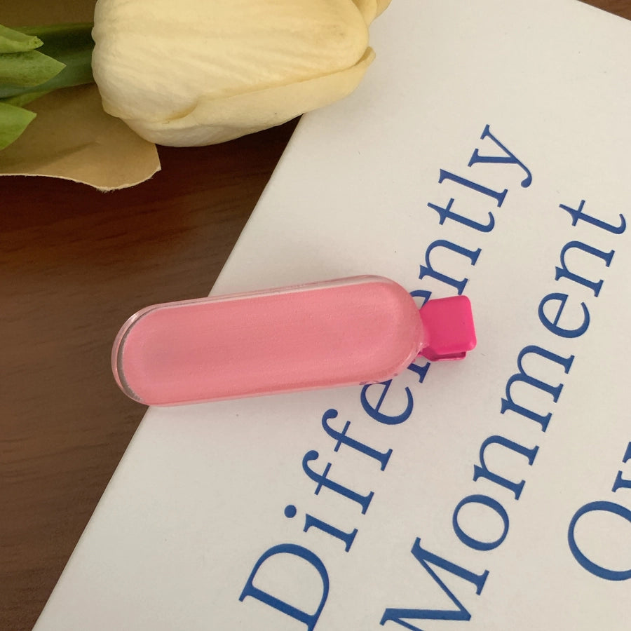 Women's Cute Sweet Korean Style Oval Plastic Resin Handmade Hair Clip