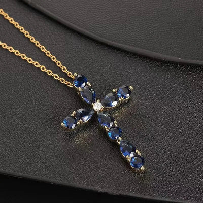 Stainless Steel 18K Gold Plated Simple Style Plating Inlay Cross Zircon