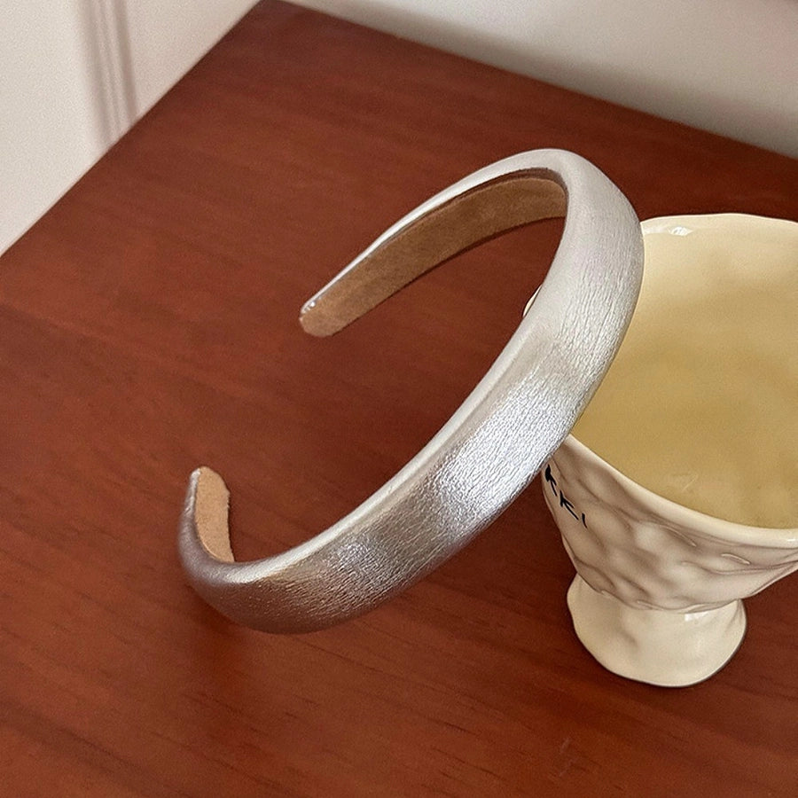 Women's Simple Style Classic Style Solid Color Pu Leather Hair Band