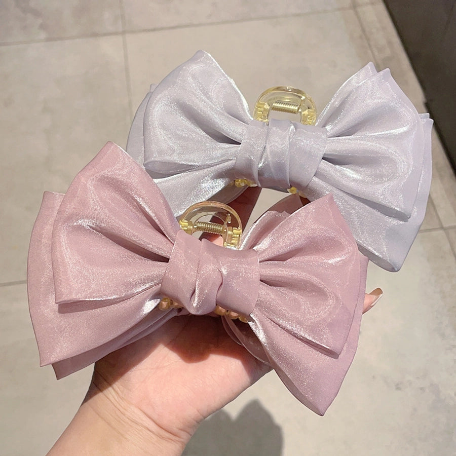 women's sweet simple style bow knot cloth hair claws