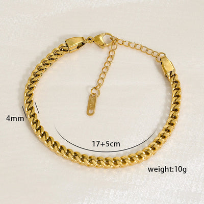 Retro Solid Color 304 Stainless Steel Bracelets In Bulk