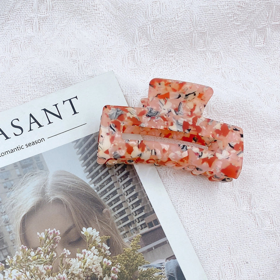 sweet color block rectangle acetic acid sheets handmade hair claws 1 piece