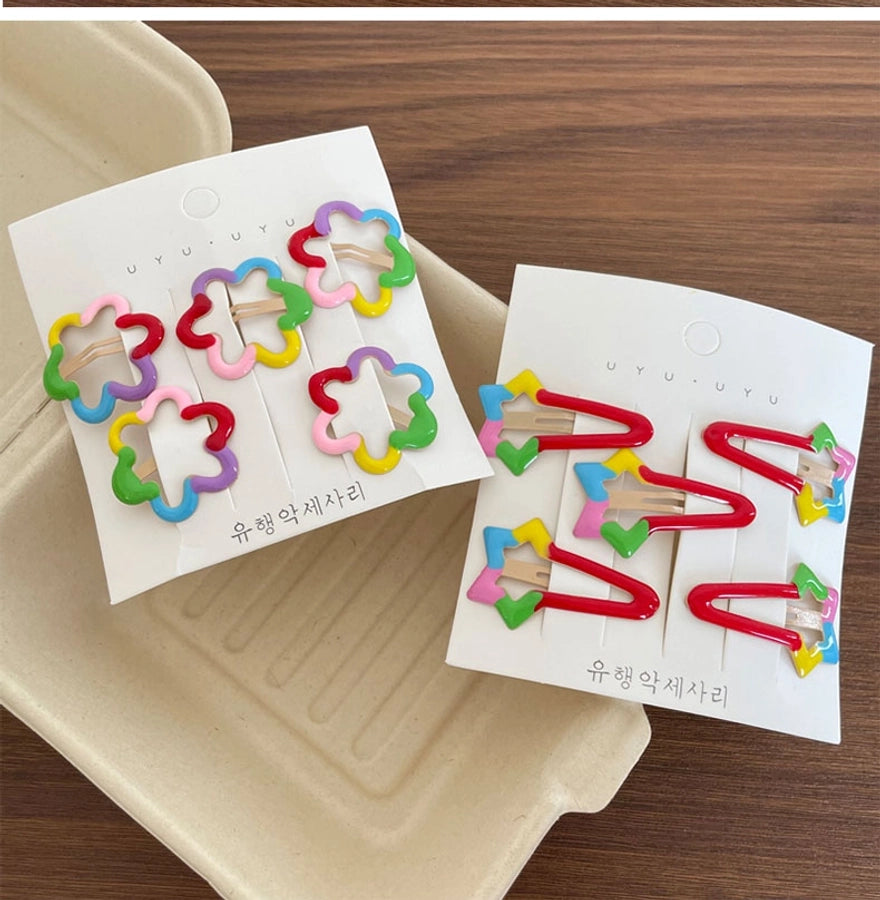 Girl'S Casual Cute Sweet Star Flower Metal Star Flowers Hair Clip