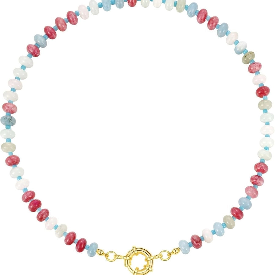 natural stone Copper Irregular Plating Geometric Necklace