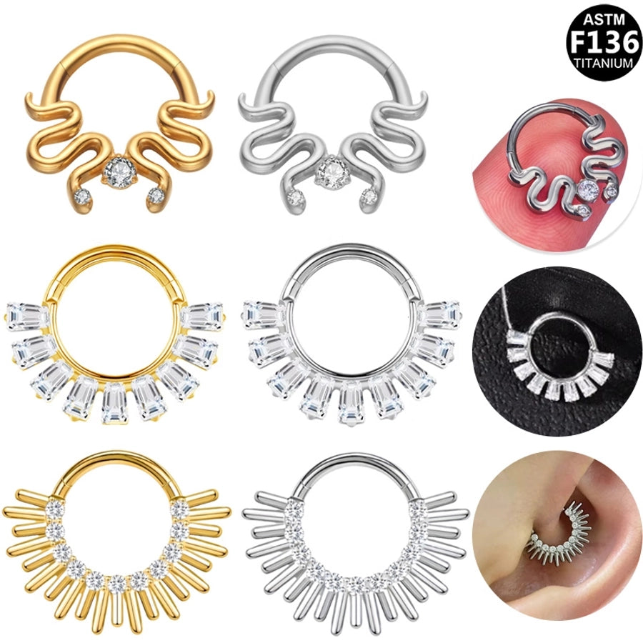 1 Piece Nose Rings & Studs Elegant Luxurious Simple Style Irregular Pure Titanium Titanium Alloy Zircon Ear Cartilage Rings & Studs Nose Rings & Studs