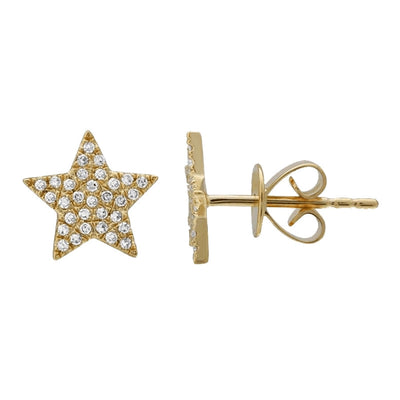 1 Pair IG Style Star Chain Inlay Copper Zircon Gold Plated Ear Studs