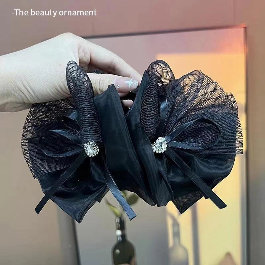 simple style bow knot cloth patchwork hair claws