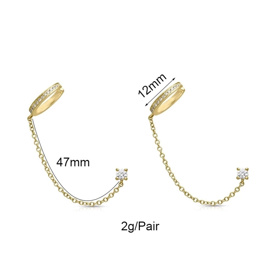 1 Pair IG Style Simple Style Geometric Inlay Copper Zircon Gold Plated Earrings