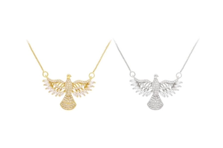 Jewelry Retro Classic Style Eagle Copper Zircon Plating Pendant Necklace