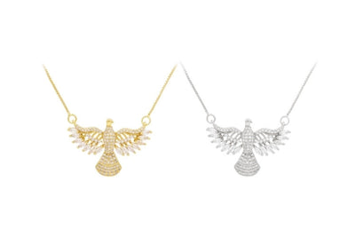 Jewelry Retro Classic Style Eagle Copper Zircon Plating Pendant Necklace