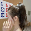 fashion simple style geometric metal inlay artificial pearls rhinestones hair buckle