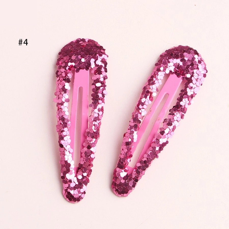 girl's simple style water droplets sequin hair clip