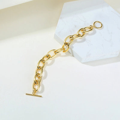 Elegant Simple Style Streetwear Solid Color 304 Stainless Steel 18K Gold Plated Bracelets In Bulk