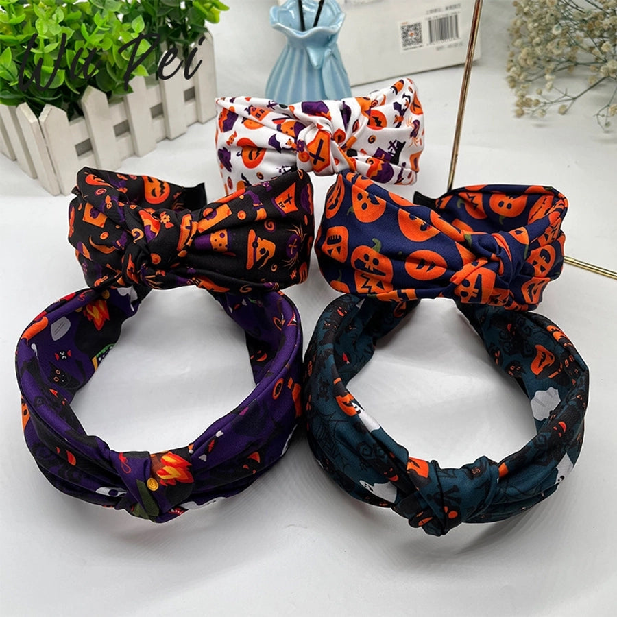 funny halloween pattern pumpkin spider polyester hair band