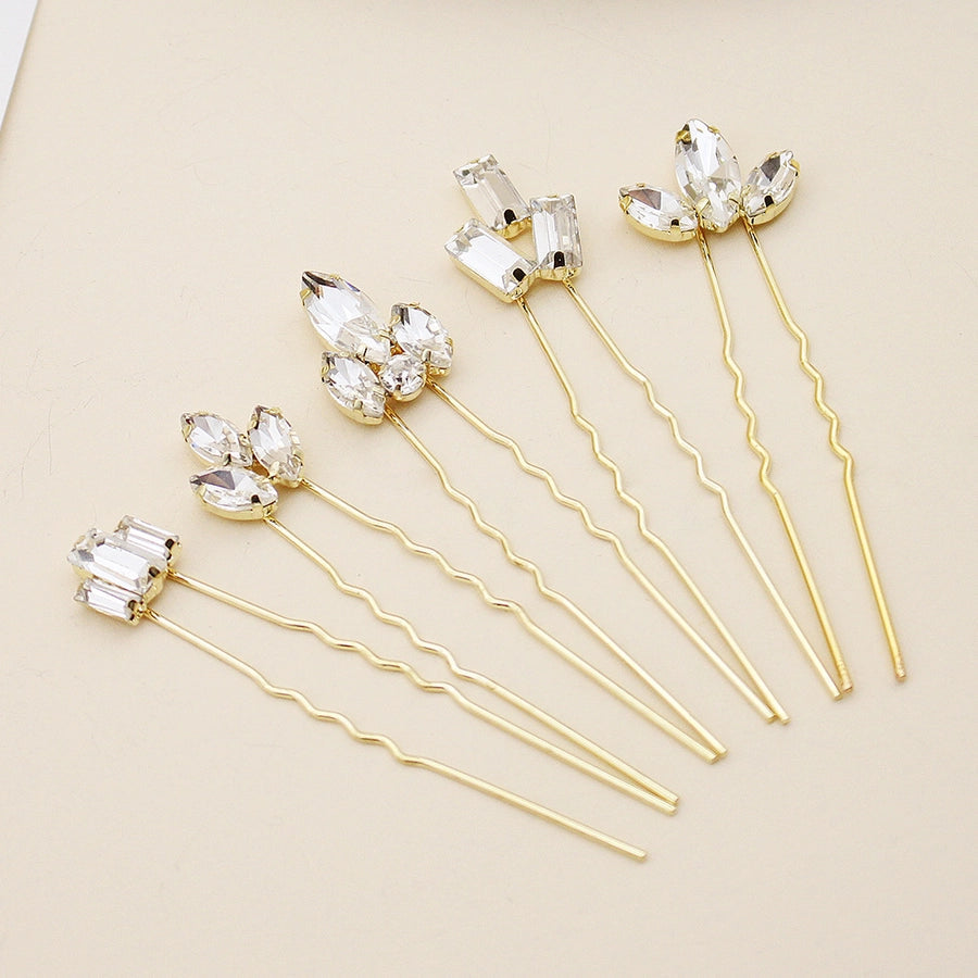 Antique U-shaped Hairpin Hair Accessories Simple Rhinestone Pin Hairpin Photography Portrait High-end Hair Hairpin