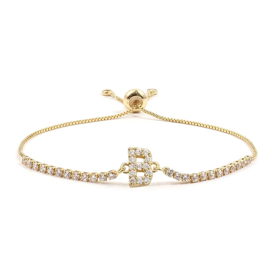 Copper Inlay Letter Zircon Bracelets