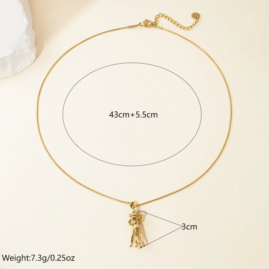 Jewelry Romantic Simple Style Humanoid 304 Stainless Steel 14K Gold Plated Polishing Pendant Necklace