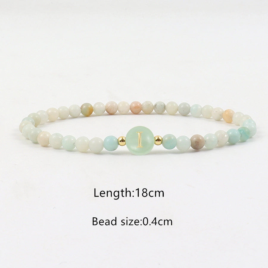 Elegant Simple Style Classic Style Letter natural stone Copper Bracelets In Bulk