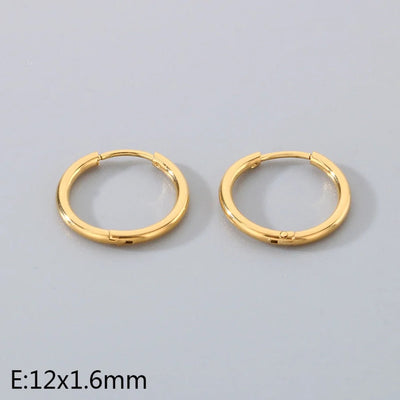 1 Pair Simple Style Round 304 Stainless Steel 18K Gold Plated Earrings