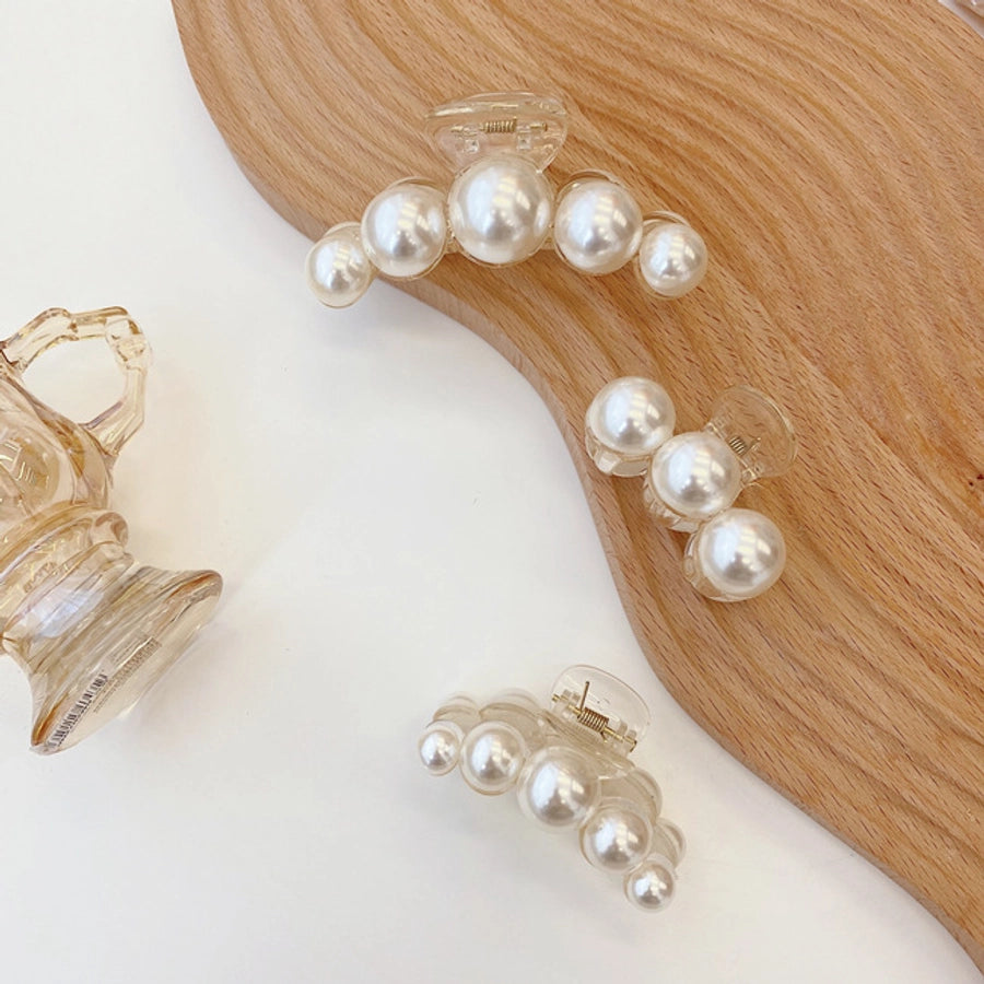 korean fashion style pearl hairpin big hair grabbing clip plate hair ponytail small hair claw