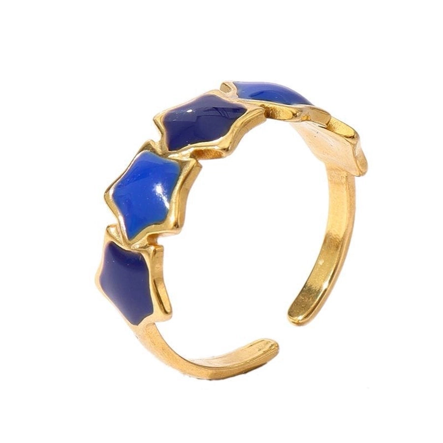 Jewelry IG Style Star Leaves Heart Shape 304 Stainless Steel Open Rings