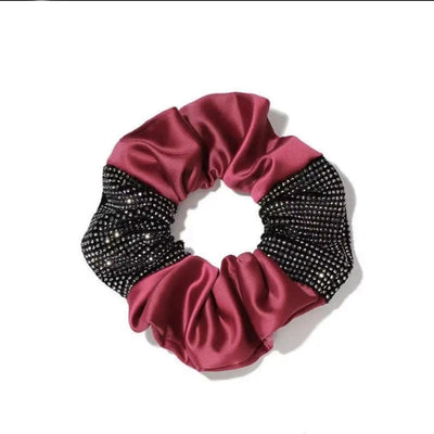 Women's Elegant Sweet Artistic Wreath Cloth Inlay Artificial Rhinestones Hair Tie