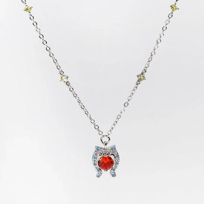 Copper cable chain Inlay Geometric Zircon Pendant Necklace