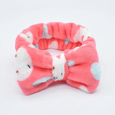 fashion stripe polka dots flannel bowknot hair band 1 piece