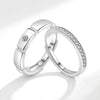 New cube sugar fall in love couple ring personality paper short love long men and women zircon open couple ring