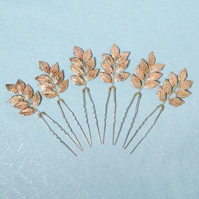 elegant simple style streetwear leaf metal hairpin