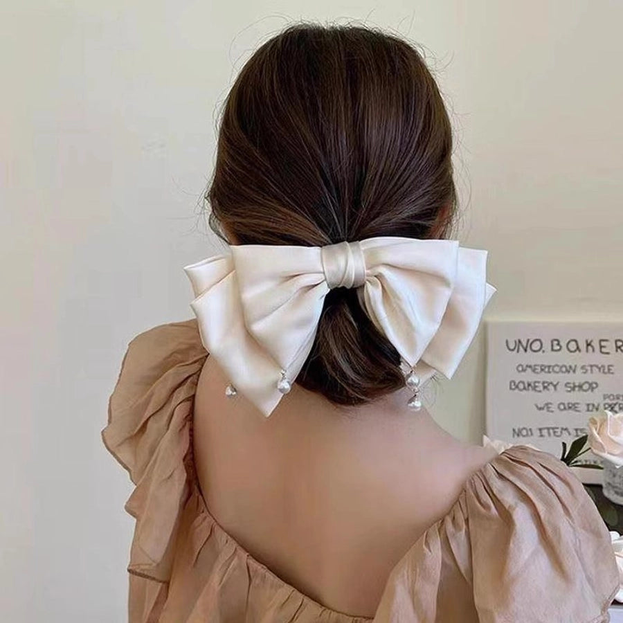 princess bow knot cloth patchwork hair clip