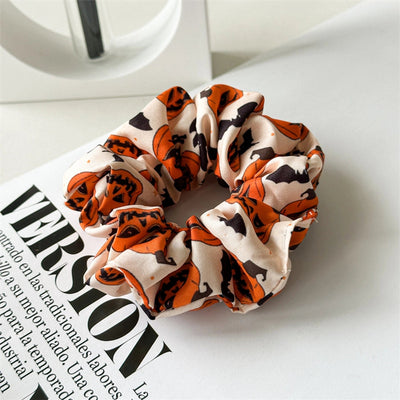 New Halloween Hair Ring  Hair Accessories Large Intestine Hair Ring  Hot Selling Product Festival Pumpkin Ghost Bat Head