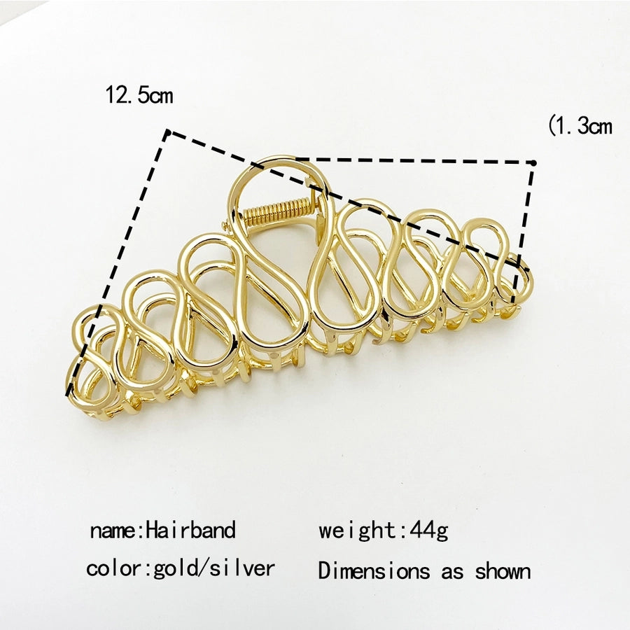 Women's Elegant Simple Style Solid Color Alloy Hollow Out Hair Claws