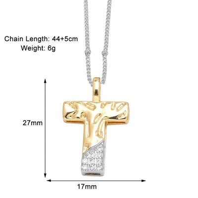 Jewelry Modern Style Simple Style letter 201 Stainless Steel Copper Zircon 18K Gold Plated Mixed Metal Inlay Pendant Necklace