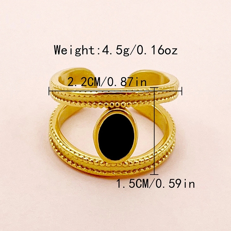 Jewelry Casual Modern Style Roman Style Geometric Heart Shape 304 Stainless Steel Zircon 14K Gold Plated Enamel Plating Inlay Rings