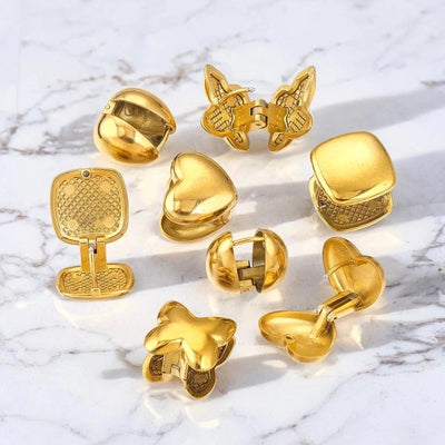 1 Pair Simple Style Classic Style Star Solid Color Plating 304 Stainless Steel Earrings