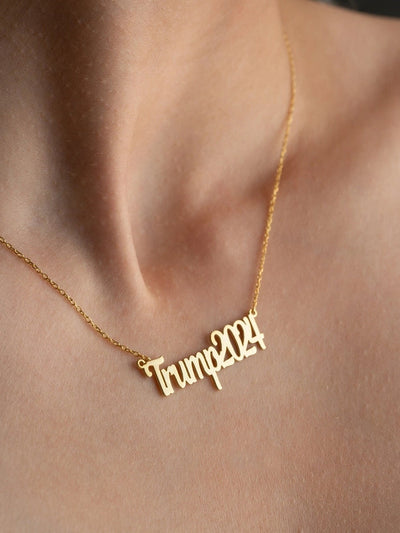 Jewelry Retro Funny Novelty Donald Trump Letter 316 Stainless Steel  Pendant Necklace