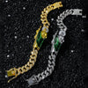 Hip-Hop Human Rhinestones Zinc alloy Cuban Link Chain Curb Chain Chain & Link Bracelets