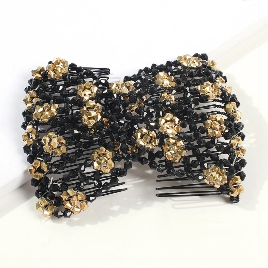 women's lady flower alloy resin seed bead insert comb