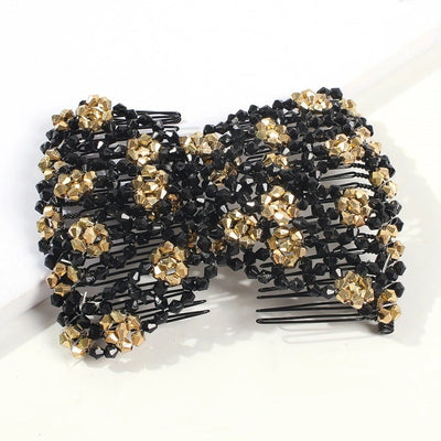 women's lady flower alloy resin seed bead insert comb