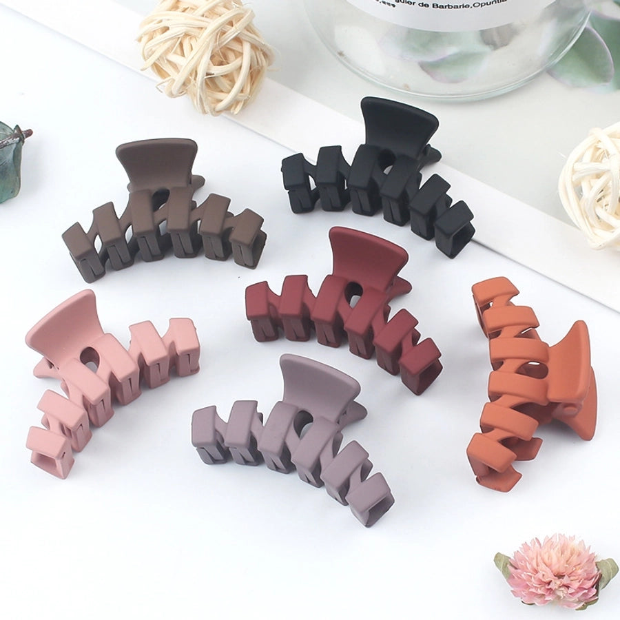 simple style solid color arylic stoving varnish hair claws 1 piece