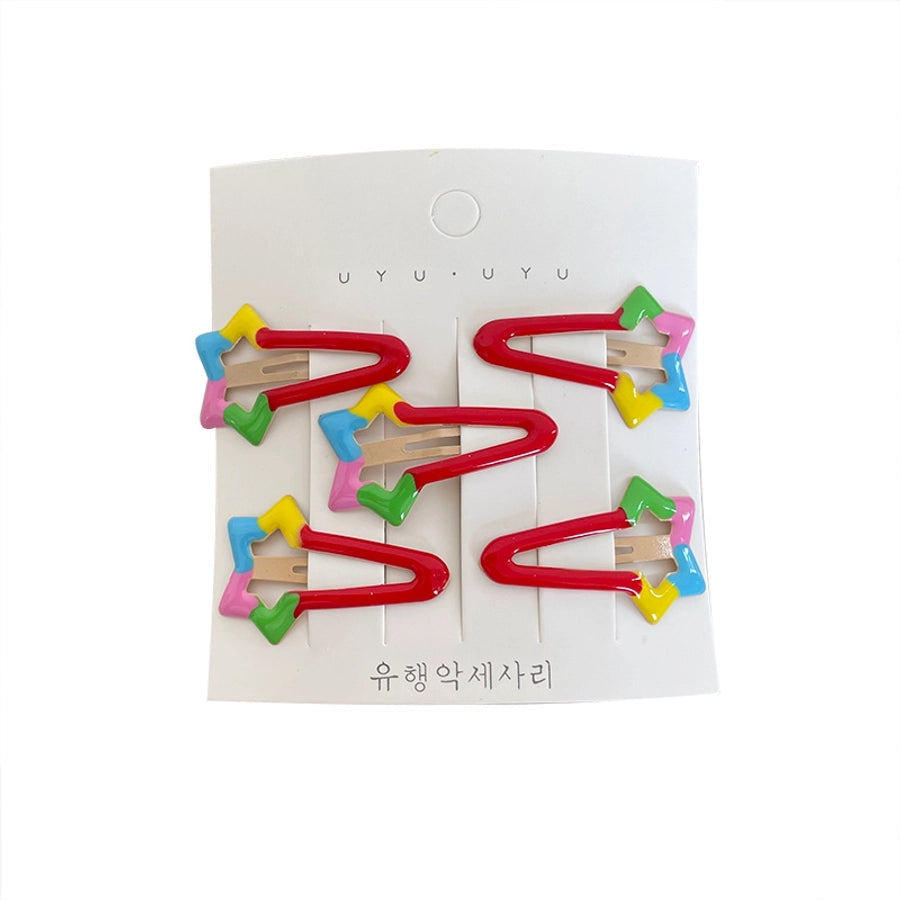 Girl'S Casual Cute Sweet Star Flower Metal Star Flowers Hair Clip