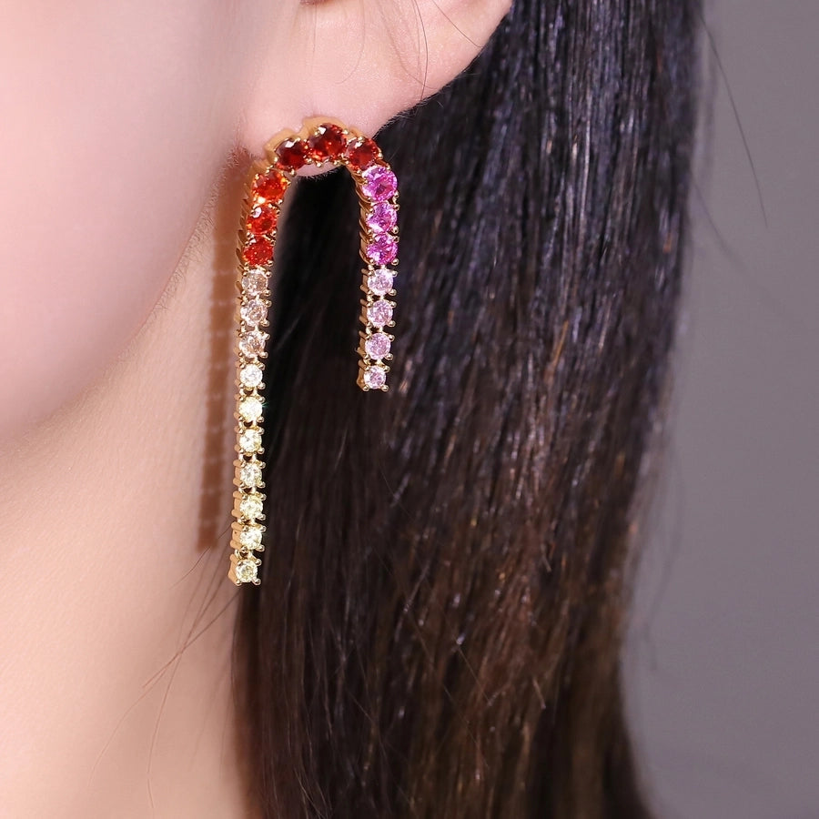 1 Pair Vintage Style Classic Style Geometric Plating Copper Zircon Drop Earrings
