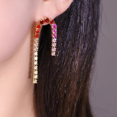 1 Pair Vintage Style Classic Style Geometric Plating Copper Zircon Drop Earrings