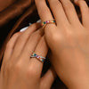 Copper 18K Gold Plated Irregular Inlay Geometric Zircon Open Rings