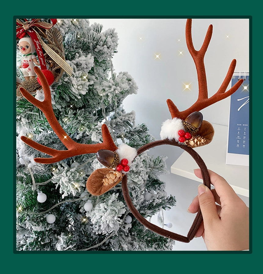 Internet Celebrity  Christmas Girl Heart Christmas Hair Band Cute Elk Horn Hair Accessories Pressure Hair Band
